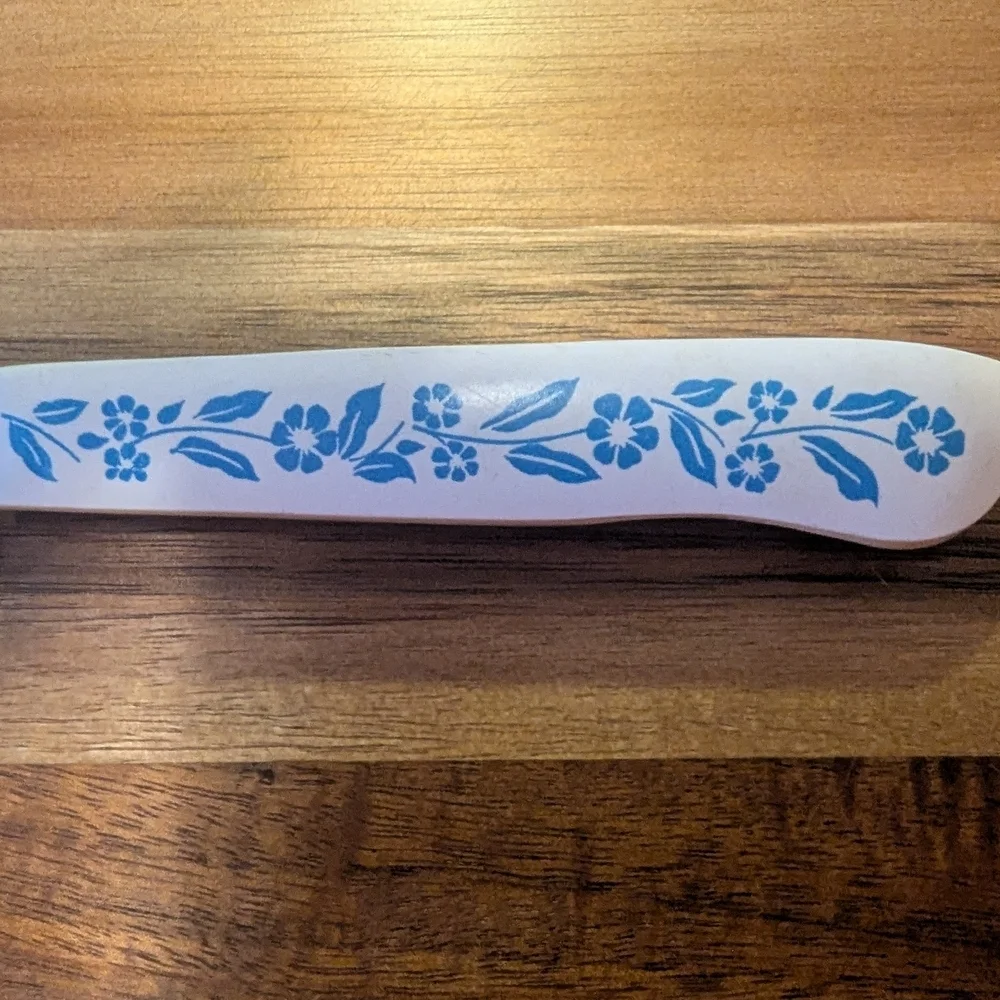 Vintage Stainless Steel Kitchen Knife with Blue/White Cornflower Floral Handle